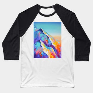 Mountain snow colorful landscape. Baseball T-Shirt